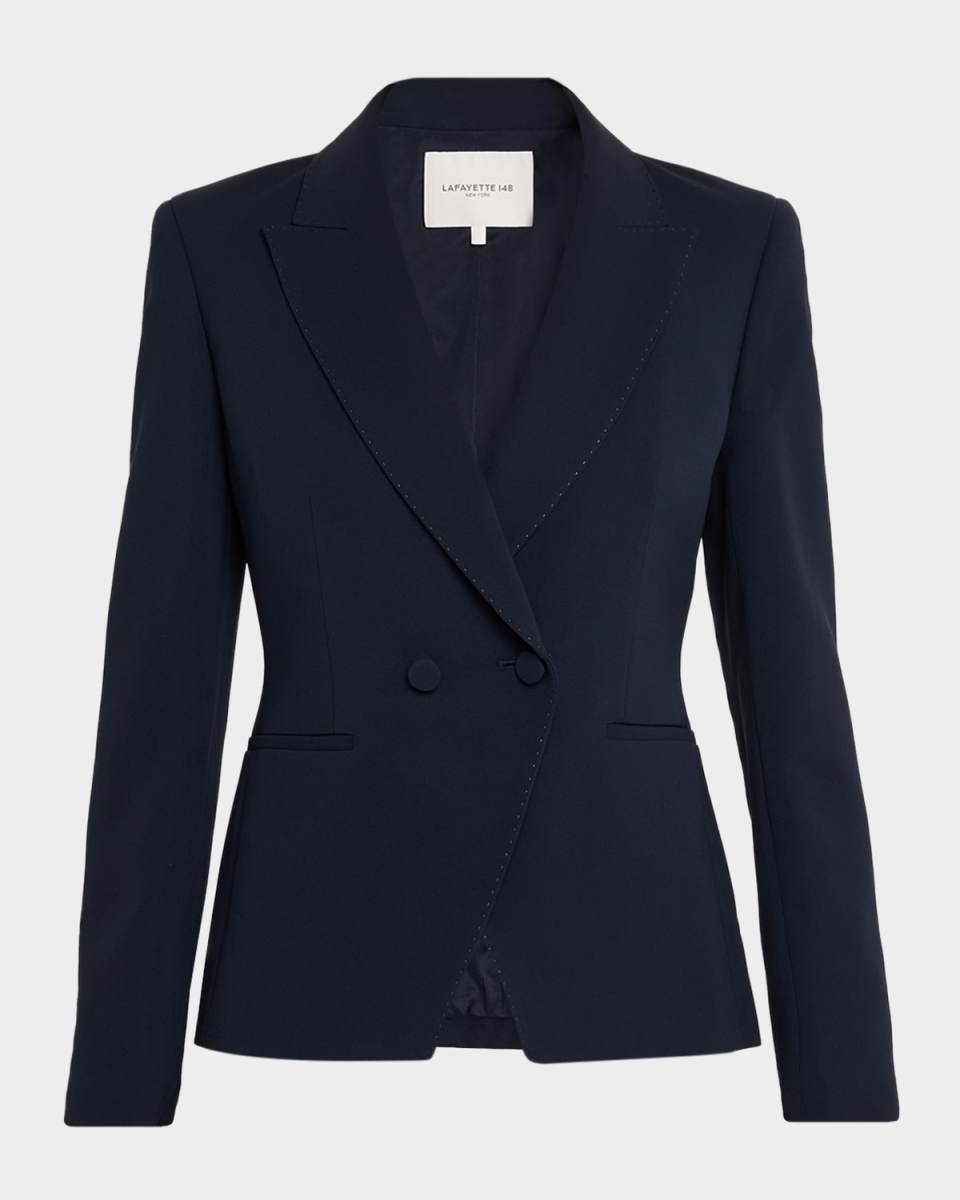 Double-Breasted Pick Stitch Blazer